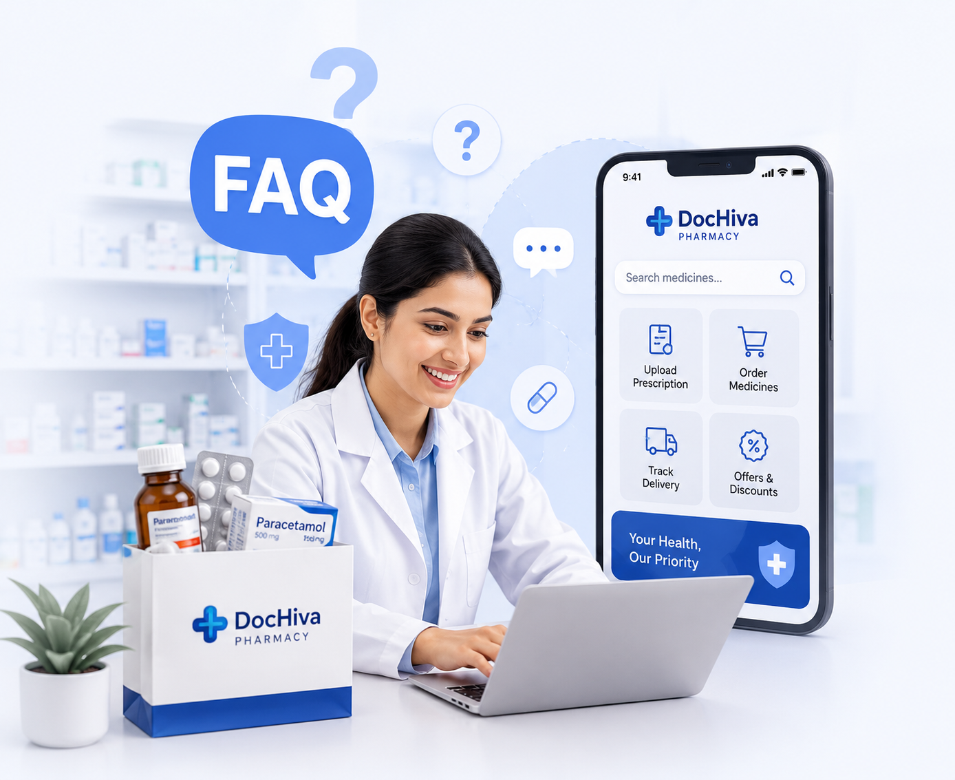 DocHiva Pharmacy FAQ